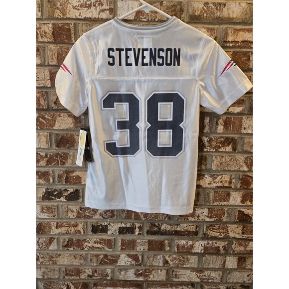 Girls NFL New England Patriots Jersey Stevenson #38 Size Large 10/12 White - Picture 3 of 3